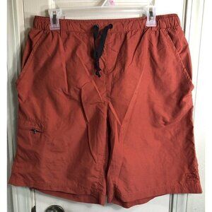 REI Mens LG Red Hiking Walking Drawstring Chino Shorts